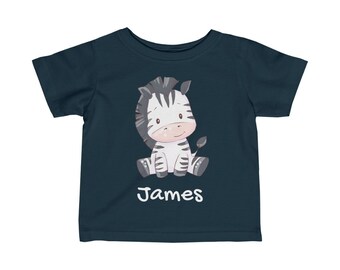 Safari Baby Zebra Infant T Shirt - Personalize Name