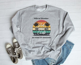 Old Timer's Club for Birthdays and Anniversaries Dark Letters - Unisex Heavy Blend Crewneck Sweatshirt