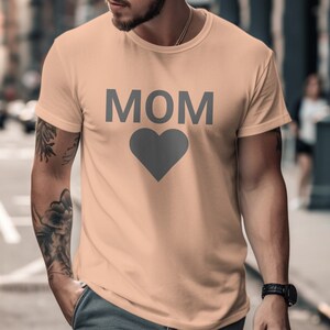 Mom Heart Graphic T-Shirt, Comfy Casual Tee, Mother's Day Gift, Bella Canvas Soft Shirt, Multiple Colors, Trendy Mom Top image 6