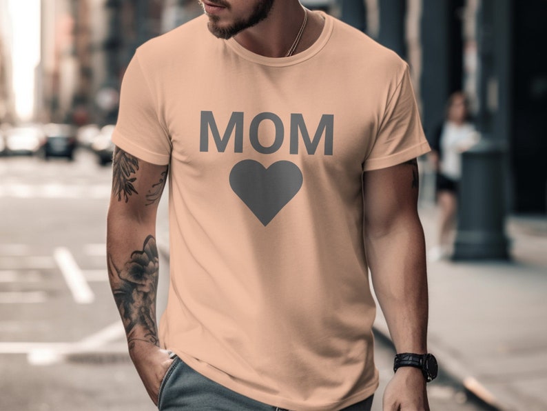 Mom Heart Graphic T-Shirt, Comfy Casual Tee, Mother's Day Gift, Bella Canvas Soft Shirt, Multiple Colors, Trendy Mom Top image 6