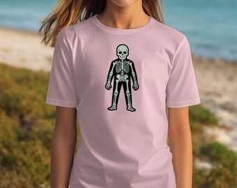 Skelett T-Shirt, lustiges Halloween T-Shirt, gruseliges Skelett Design, Halloween Kostüm Shirt, Gothic T-Shirt, Halloween Party Outfit