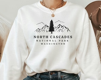 Sudadera del Parque Nacional North Cascades, Suéter Washington, Camisa Aventura, Sudadera Parque Nacional, Souvenirs Washington