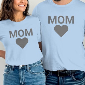 Mom Heart Graphic T-Shirt, Comfy Casual Tee, Mother's Day Gift, Bella Canvas Soft Shirt, Multiple Colors, Trendy Mom Top image 3