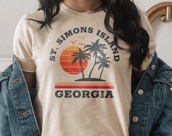 Camisa Saint Simons Georgia, Camisa Saint Simons, Sudadera Saint Simons, Sudadera con capucha Saint Simons, Camisa De Vacaciones, Souvenir Playa