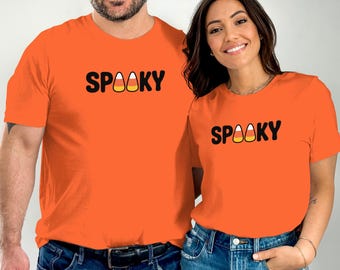 Spooky Candy Corn T Shirt, Halloween T Shirt, Cute Fall Shirt, Funny Halloween Tee, Trick or Treat Shirt, Spooky Season Shirt