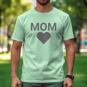 Mom Heart Graphic T-Shirt, Comfy Casual Tee, Mother's Day Gift, Bella Canvas Soft Shirt, Multiple Colors, Trendy Mom Top image 7