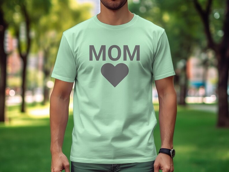 Mom Heart Graphic T-Shirt, Comfy Casual Tee, Mother's Day Gift, Bella Canvas Soft Shirt, Multiple Colors, Trendy Mom Top image 7