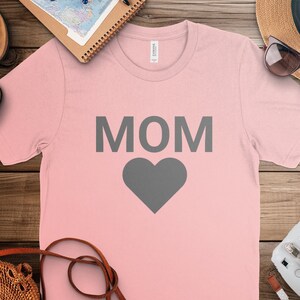 Mom Heart Graphic T-Shirt, Comfy Casual Tee, Mother's Day Gift, Bella Canvas Soft Shirt, Multiple Colors, Trendy Mom Top image 5