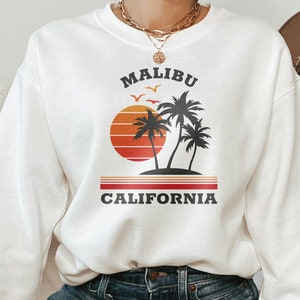 Malibu Sweatshirt, Malibu California Sweater, Malibu Holiday Tee, California Vacation Sweatshirt