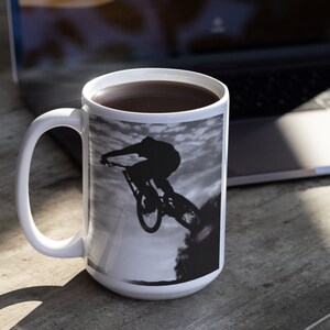 BMX Rider - Custom Design Coffee Mug - BMX Rider at Sunrise - Gift for biker - Gift for Him - Gift for Dad - Birthday Gift - Gift for Her