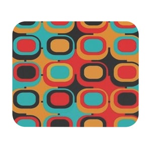 Vintage 60s Style Atomic Mouse Pad - MCM Design - desk supplies - office supplies - housewarming gift - gift for her - gift for him