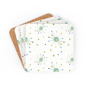 Vintage Style Atomic Starburst Coaster - Retro - Eclectic - Housewarming Gift - Gift for Her - Gift for Mom - Bridesmaid Gift