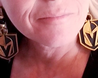 Hockey - Stanley Cup Champions 2023 - Vegas Golden Knights Earrings - VGK - Custom 3D printed & painted - jewelry - gift for her
