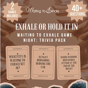 Waiting to Exhale Game Night | Black Girl Trivia | 90s Movie Party | Printable Girls Night I Instant Download I DIGITAL CARDS I Two Games