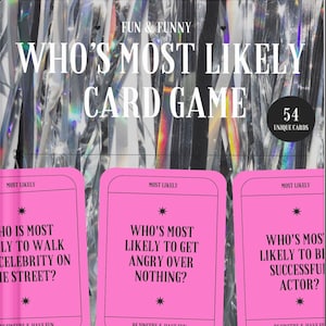 LO MÁS PROBABLE ES QUE / Juego de cartas para beber, Un juego para beber, ¿Quién tiene más probabilidades de?, Juego de cartas divertido para adultos