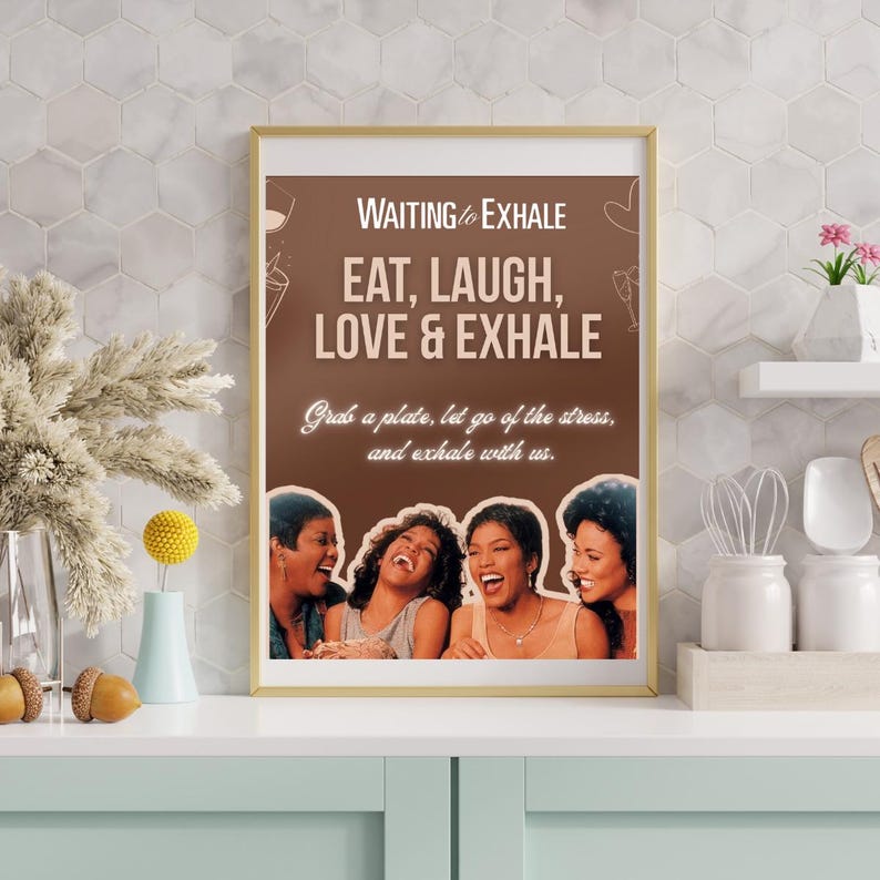 Waiting to Exhale Poster Board – 90s Movie Party Decor I Digital Download, Angela Bassett Art image 1