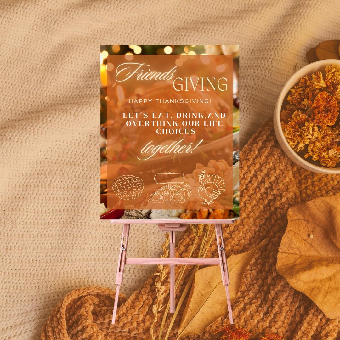 Friendsgiving Invitation Template Editable Thanksgiving Party Evite