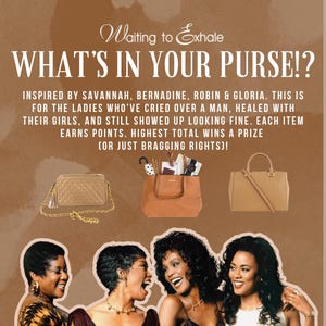 Waiting to Exhale Party Game – What’s In Your Purse Printable, 90s Girls Night Game, Black Woman Game Night Idea