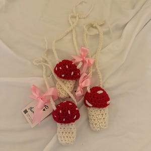 Crochet Mushroom Chapstick Holder, Mushroom Bag Charm, Chapstick Charm, Bag Decor, Bag Accessory, Crochet Mushroom, Cute Chapstick Holder
