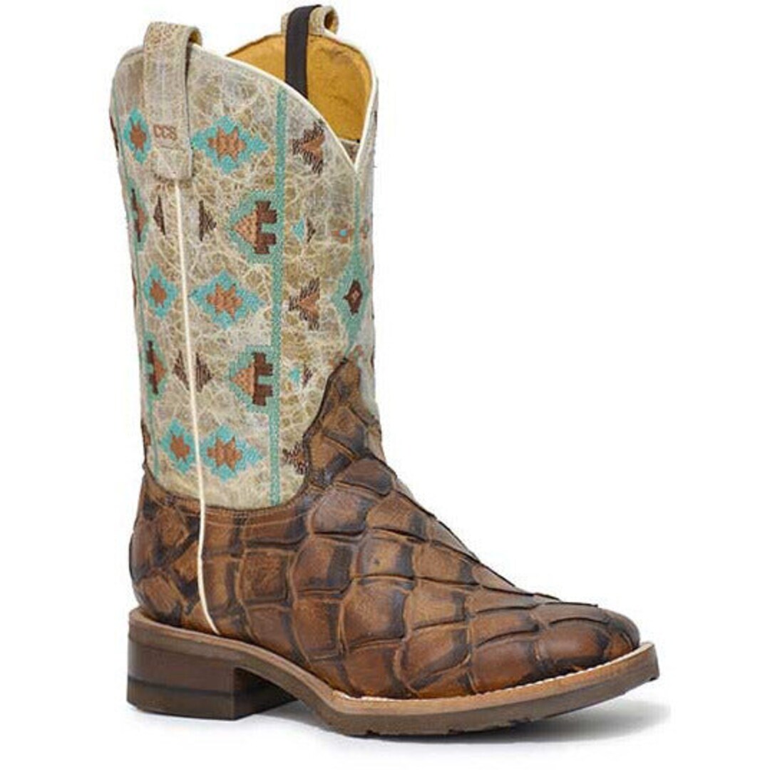 Women's Roper Big Fish Aztec CCS Pirarucu PRINT Boots Etsy