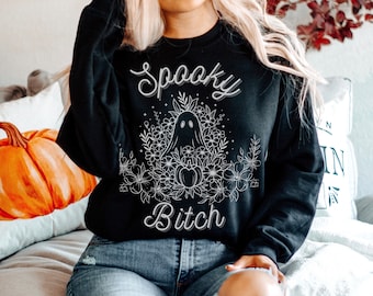Halloween Crewneck Sweatshirt, Spooky Ghost Sweatshirt