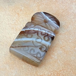 Botswana Agate Genuine Natural Semi-precious Focal Bead Pendant Carved Agate For DIY Jewerly Making Gift Idea