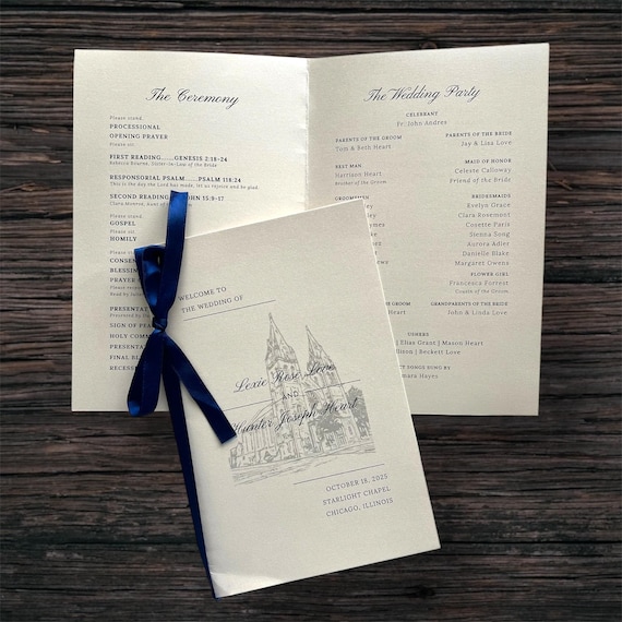 Catholic Wedding Program Template | Editable Canva Wedding Program | Ceremony Program Template