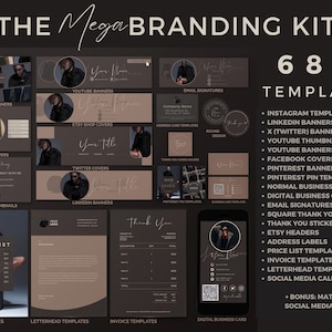 Social Media Template Branding Package Business Card Youtube Banner Email Signature Pinterest Template Instagram Branding Kit Bundle Content