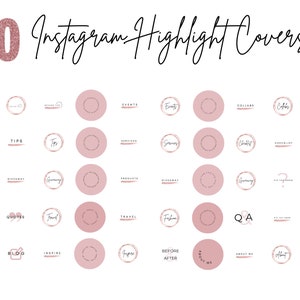 50 Rosegold Instagram Highlight Cover, Instagram Highlight Icons, Instagram Icons Minimal, IG Highlight Cover, Pink, Blogger, Icons