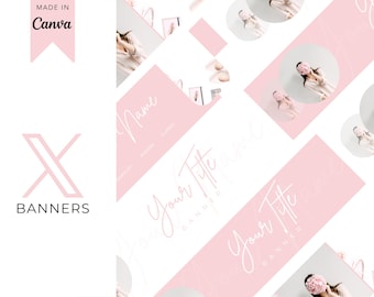 Twitter Banner Templates, Minimalist Business Branding (Canva PDF)