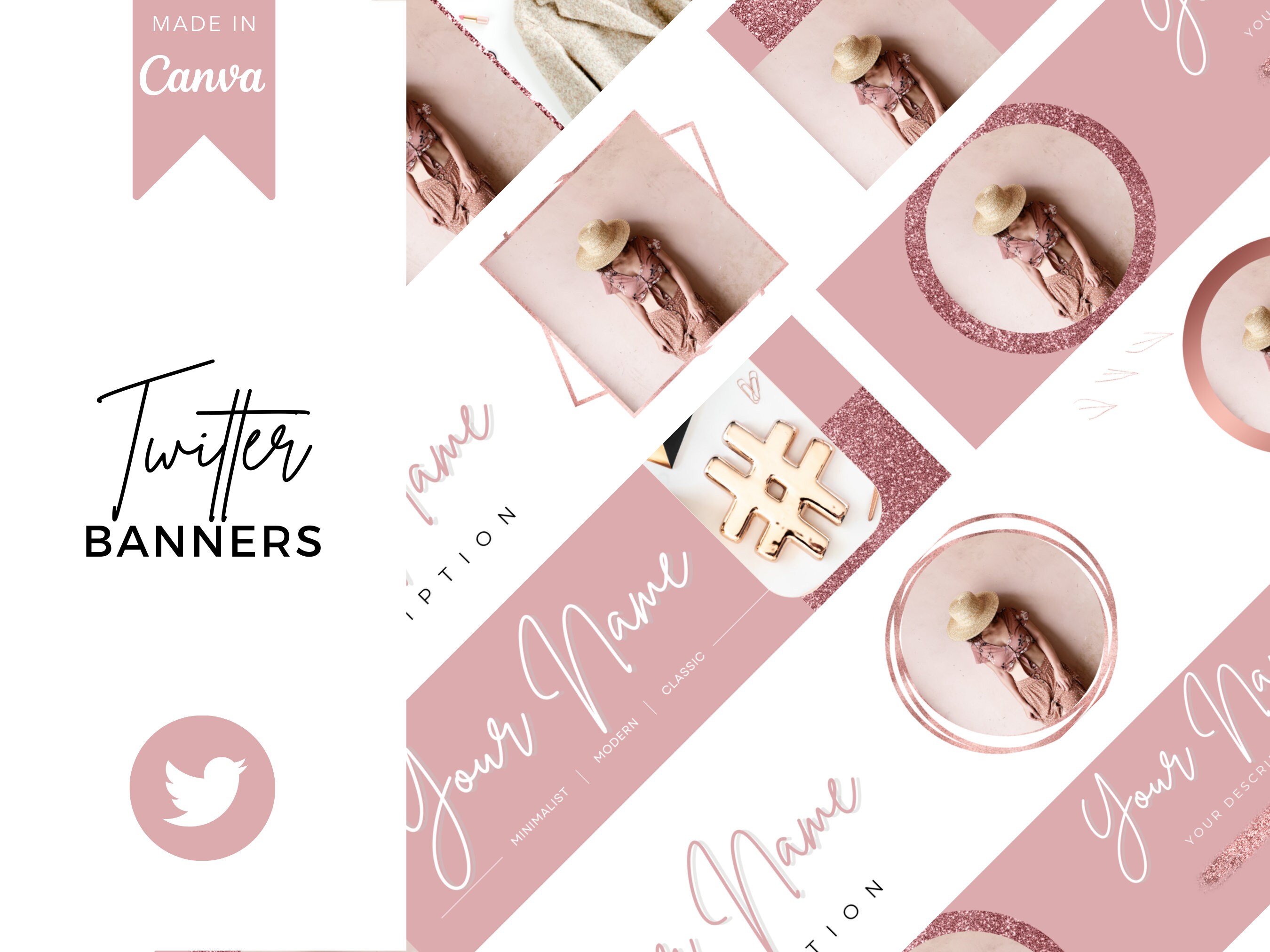 7 Twitter Banner Templates, Twitter Header, Twitter Template, Personal Branding, Business Branding, Twitter Background, Twitter Profile