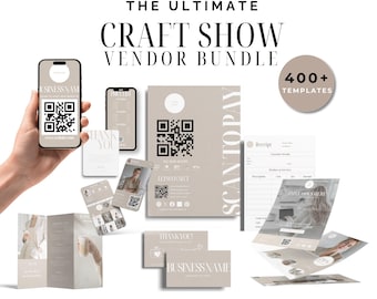 Craft Show Bundle Fair Small Business Signs Editable Price List Template Canva Qr Code Sign Printable Payment Social Media Booth Display