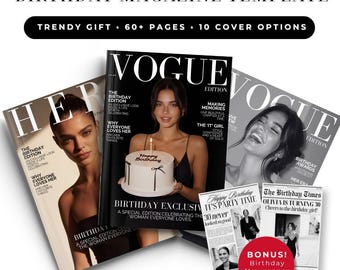 Bestie Birthday Magazine Template Canva Gift Editable Memory Book Custom Magazine Layout Personalized Milestone Gift Man Celebration