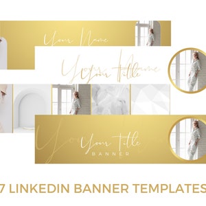 7 Linkedin Banner Templates, Editable Gold Linkedin Banner Canva ...