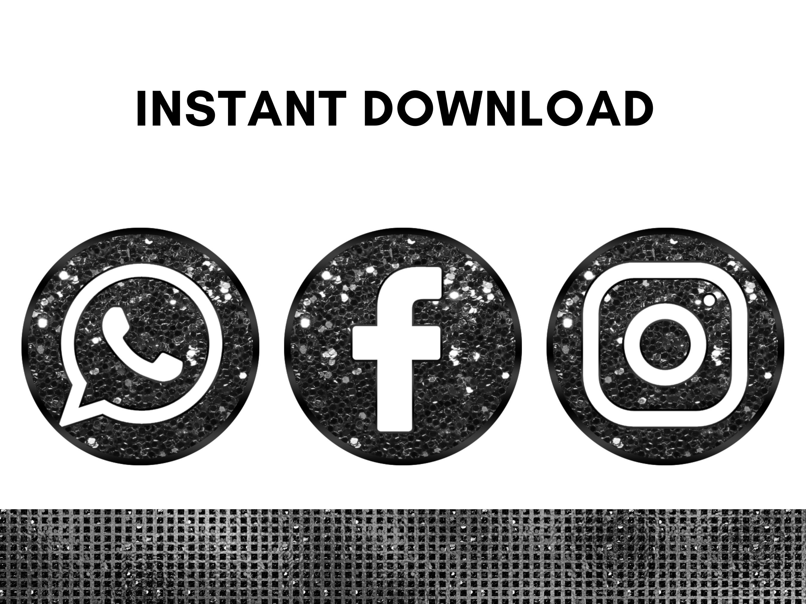 Schwarz Glitzer Social Media Icons PNG, Facebook Icon, Instagram Icon,  Pinterest Icon, YouTube Icon, Twitter Icon, Whatsapp Icon, Snapchat Icon -  Etsy Österreich, image size:2700x2025