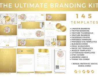 Social Media Template Canva Branding Package Business Card Design Youtube Banner Email Signature Pinterest Template Professional Content