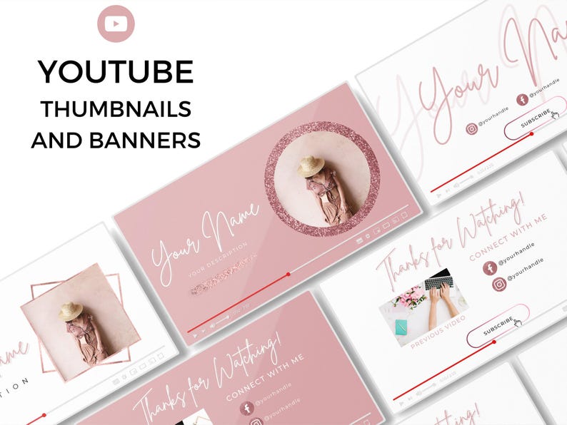 Professional Branding Kit Canva Template Collection Social Media Graphics Bundle Rosegold Business Marketing Package Youtube Banner Email Signature Pinterest Linkedin Profile Templates Entrepreneur Digital Planner Content Calendar Design