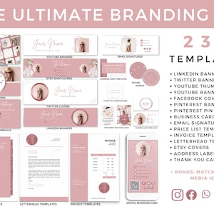 Il kit di branding aziendale definitivo Canva, Pinterest, Linkedin, Facebook, carta intestata, listini prezzi, fatture, firme e-mail, biglietti da visita