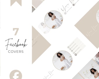 7 Minimalist Facebook Cover Templates, Canva Branding Banners