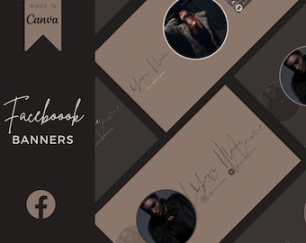 Facebook Banner Template Canva Editable Cover Design Business Header Professional Media Graphic Download Digital Bundle Aesthetic Brand Diy