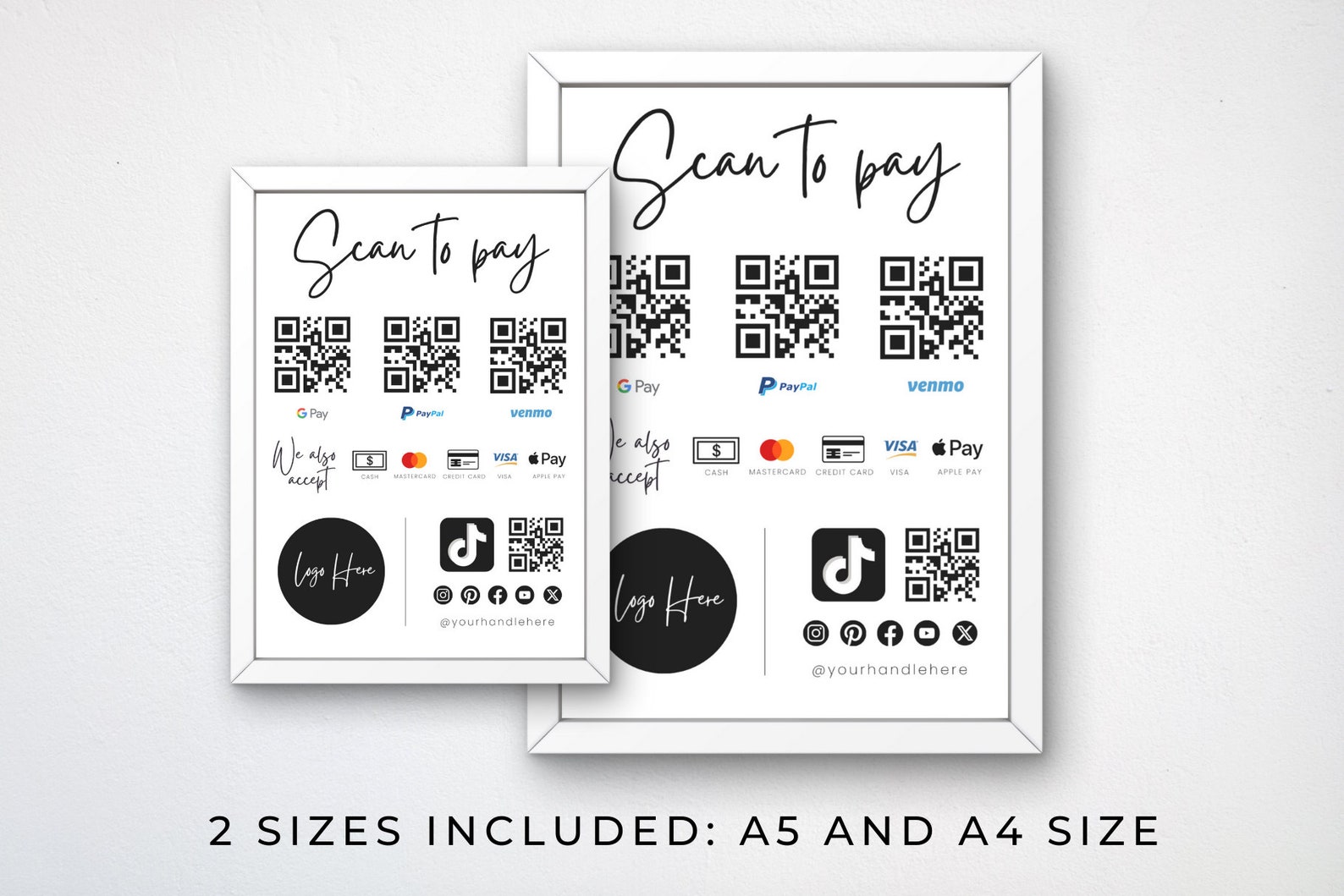 Editable Qr Permit Scan Editable QR Scan to Pay Printable Sign,scan to Pay Card,paypal QR Sign ...