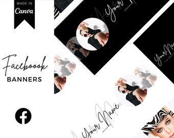 Facebook Banner Templates, Minimalist Branding (DIY Canva)