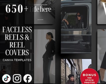 Faceless Reel Template Dark Aesthetic Viral Reel Boss Babe Video Content Instagram Story Bundle Social Media Marketing Luxury Women Reels