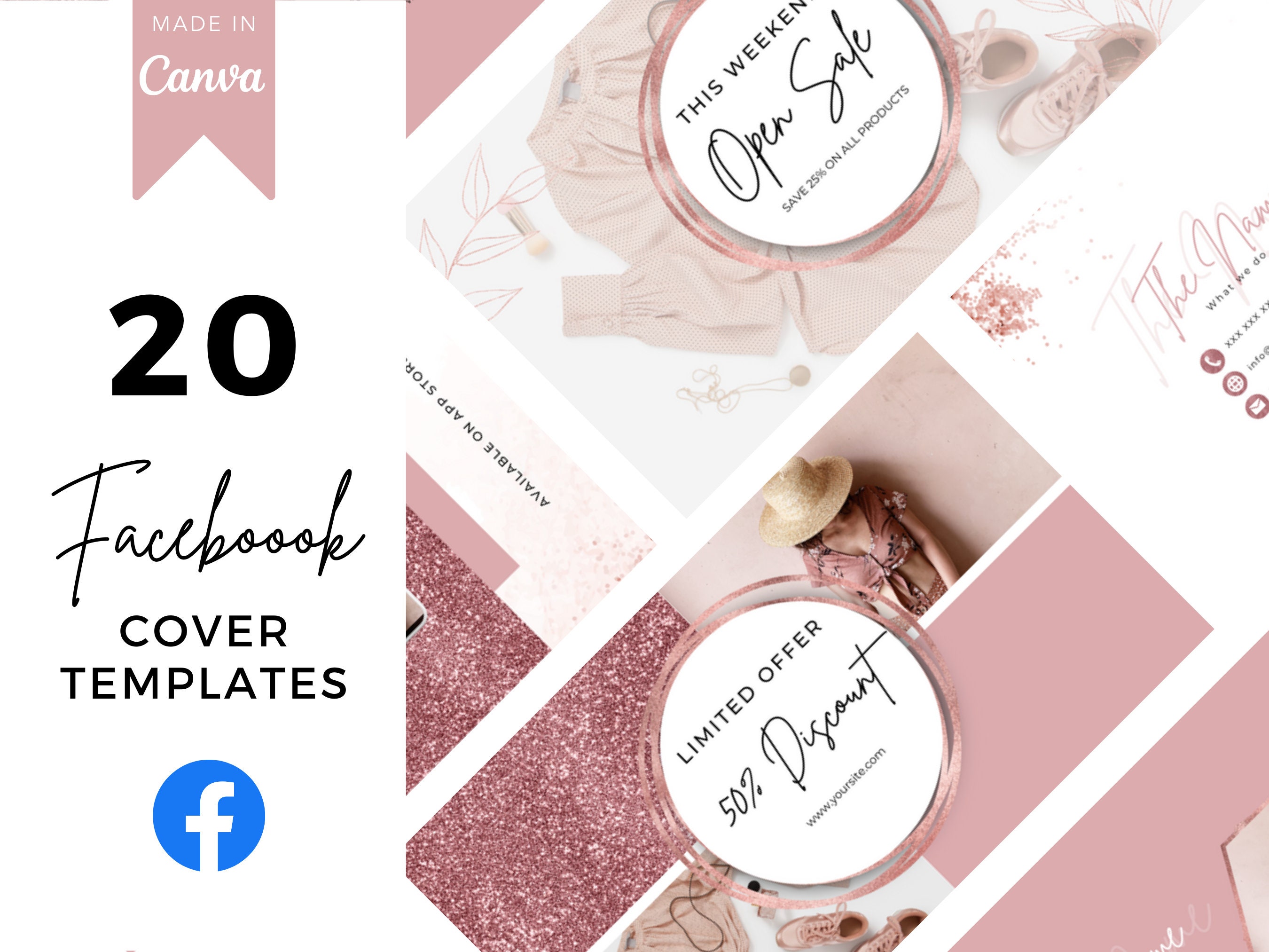 20 Facebook Cover Templates, DIY Facebook Banner, Facebook Banner