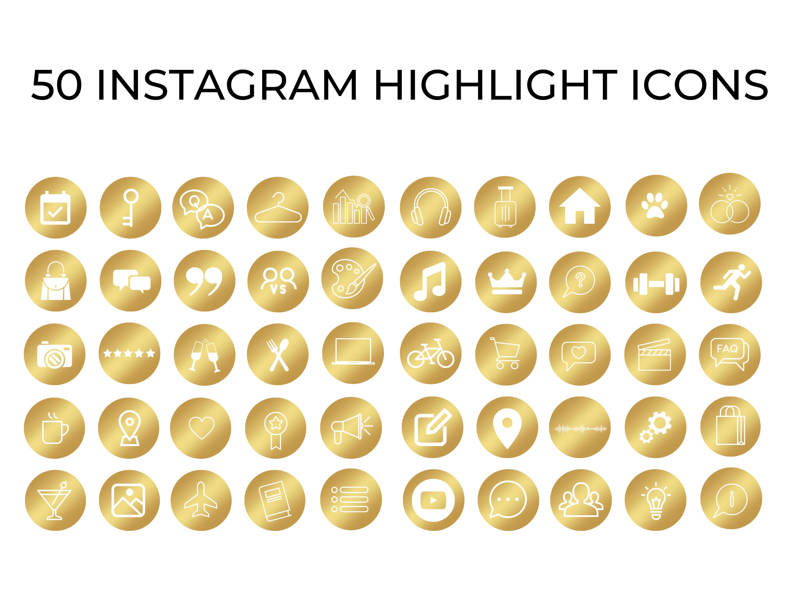 Gold Instagram Highlight Covers Instagram Highlight Icons Etsy