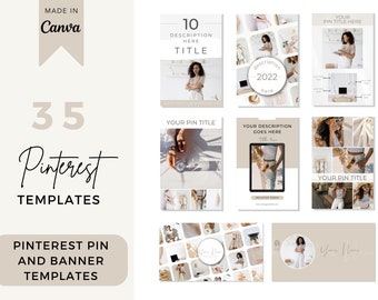 35 Pinterest Templates Canva, Pinterest Pin Templates, Pinterest Cover Template, Blogger Templates, Pinterest Marketing, Pin Template