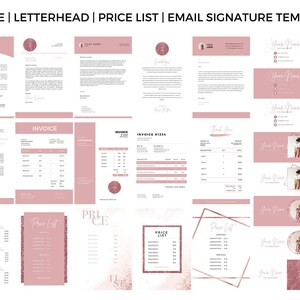 Canva Branding Template Social Media Kit Rosegold Business Graphics Package Youtube Banner Email Signature Pinterest Linkedin Profile image 9