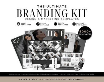 Canva Template Bundle Instagram Branding Kit Social Media Graphic Design Planner Icon Newsletter Pinterest Thumbnail Signature Facebook