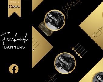 Minimalist Facebook Banner Templates, Personal Branding (Canva)