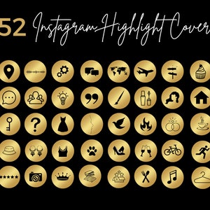 Gold Instagram Highlight Covers, Instagram Highlight Icons, Instagram Icons Minimal, IG Highlight Covers, Gold, Minimalist, Blogger, Icons